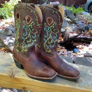 Twisted X Brown Leather Embroidered Cowboy Boot